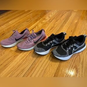 2 Pairs Nike Reacct sneakers Size 8